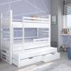 Emeletes ágy Háromszintes emeletes ágy matraccal HIPPO 180x80 - Fehér Háromszintes emeletes ágy matraccal HIPPO 180x80