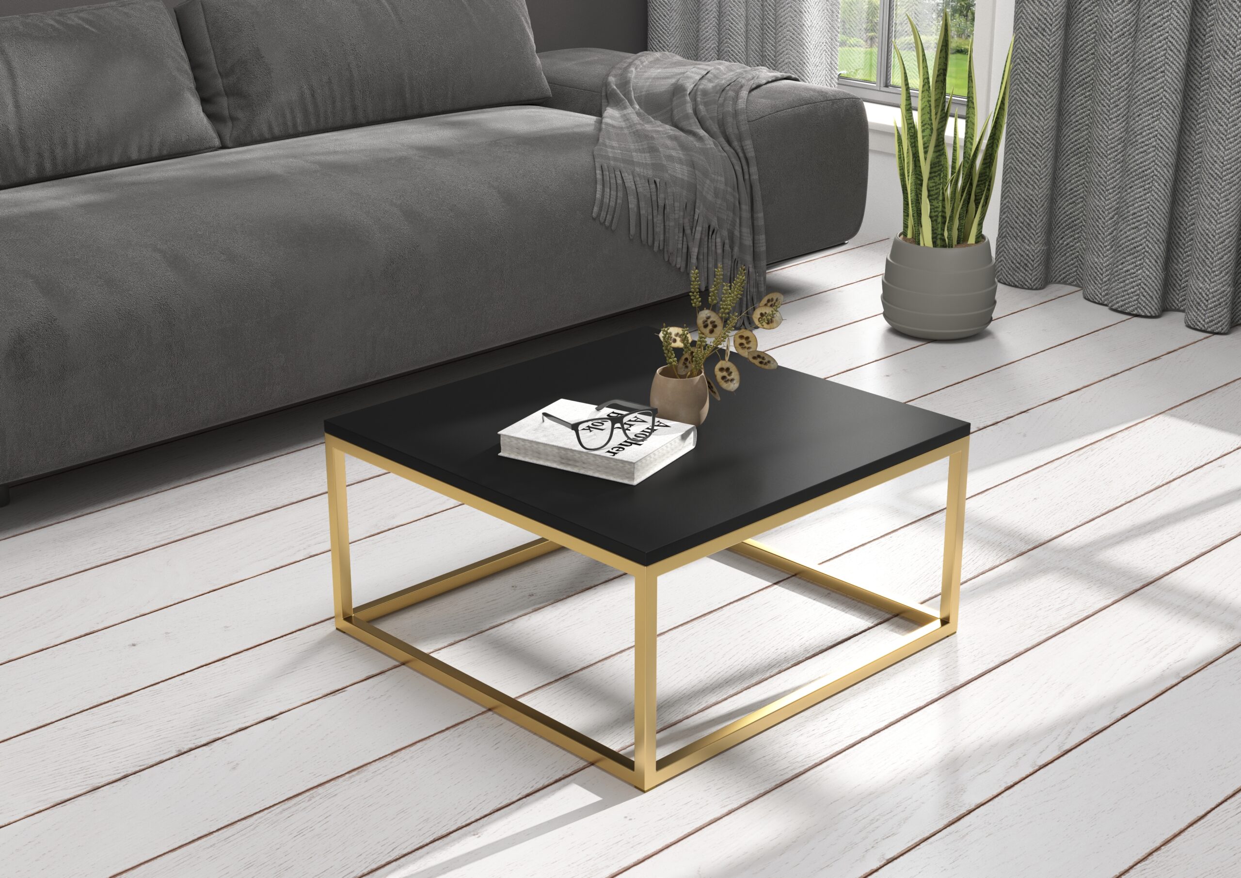 BELTEN 65x65 dohányzóasztal - Arany BELTEN 65x65 kávéasztal