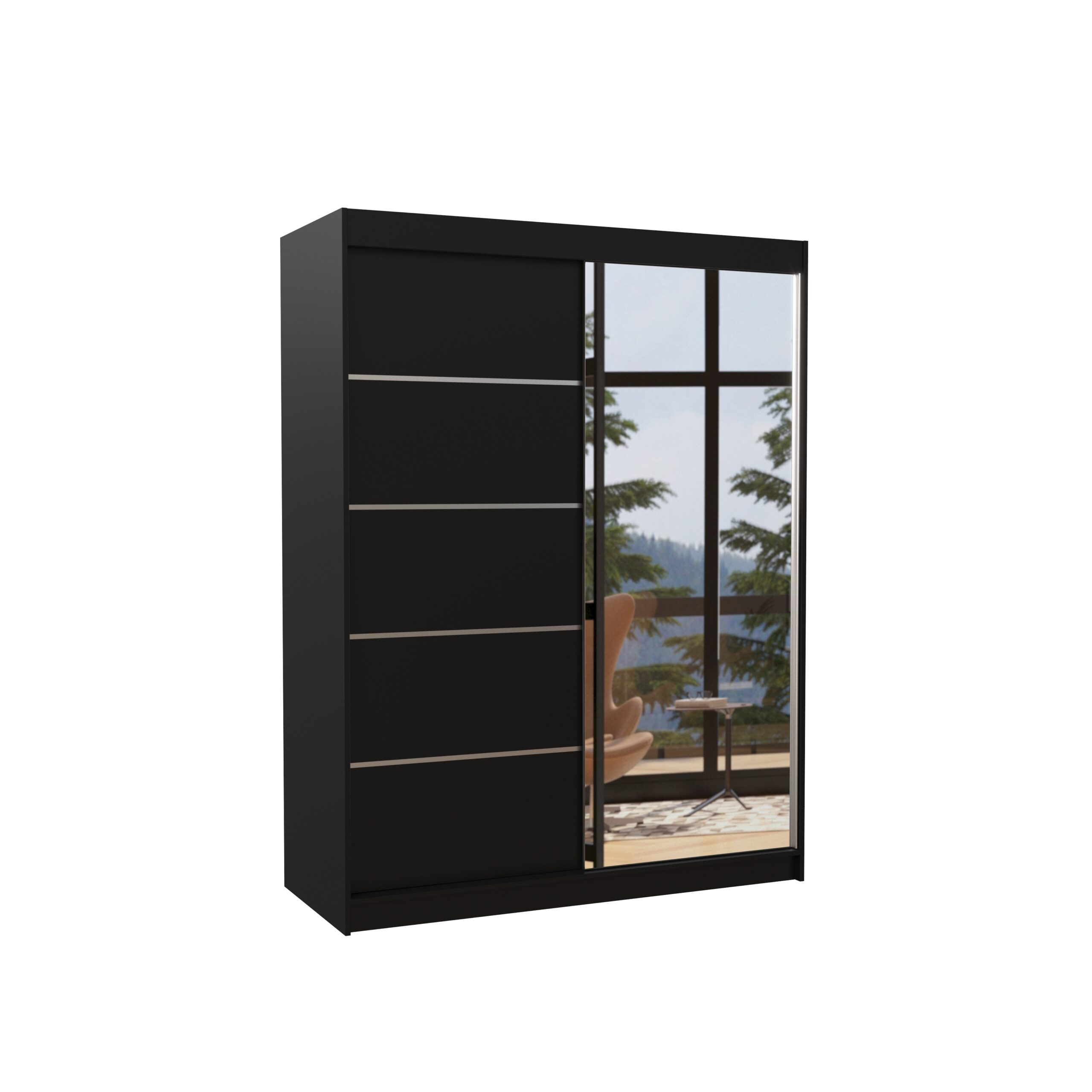 Tolóajtós gardrób Tolóajtós szekrény LIMBO 150 - Fekete Tolóajtós gardrób Tolóajtós szekrény LIMBO 150 - Fekete - Image 3