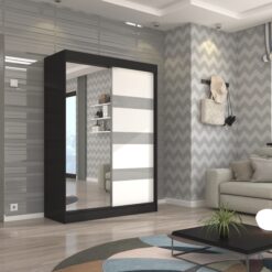 Tolóajtós szekrény tükörrel és lacobellel TOURA 150