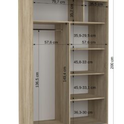 Tolóajtós gardrób Tolóajtós szekrény COLLIN 120 - Fekete