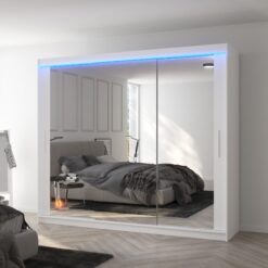 LED tükrös tolóajtós szekrény CHESTER 250