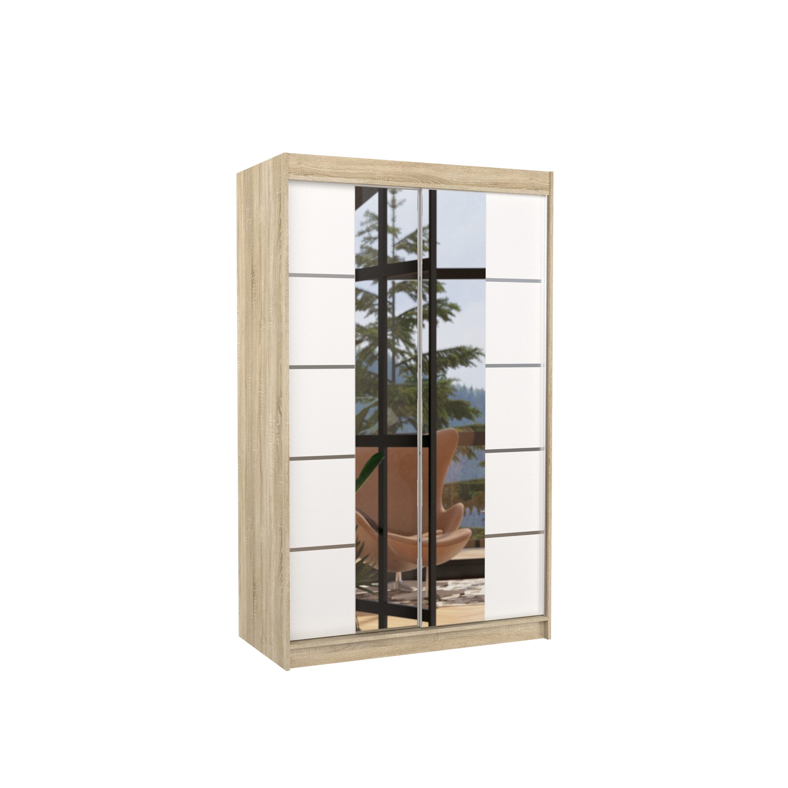 Tolóajtós gardrób Tolóajtós szekrény GENUA 120 - Sonoma Tolóajtós gardrób Tolóajtós szekrény GENUA 120 - Sonoma - Image 3