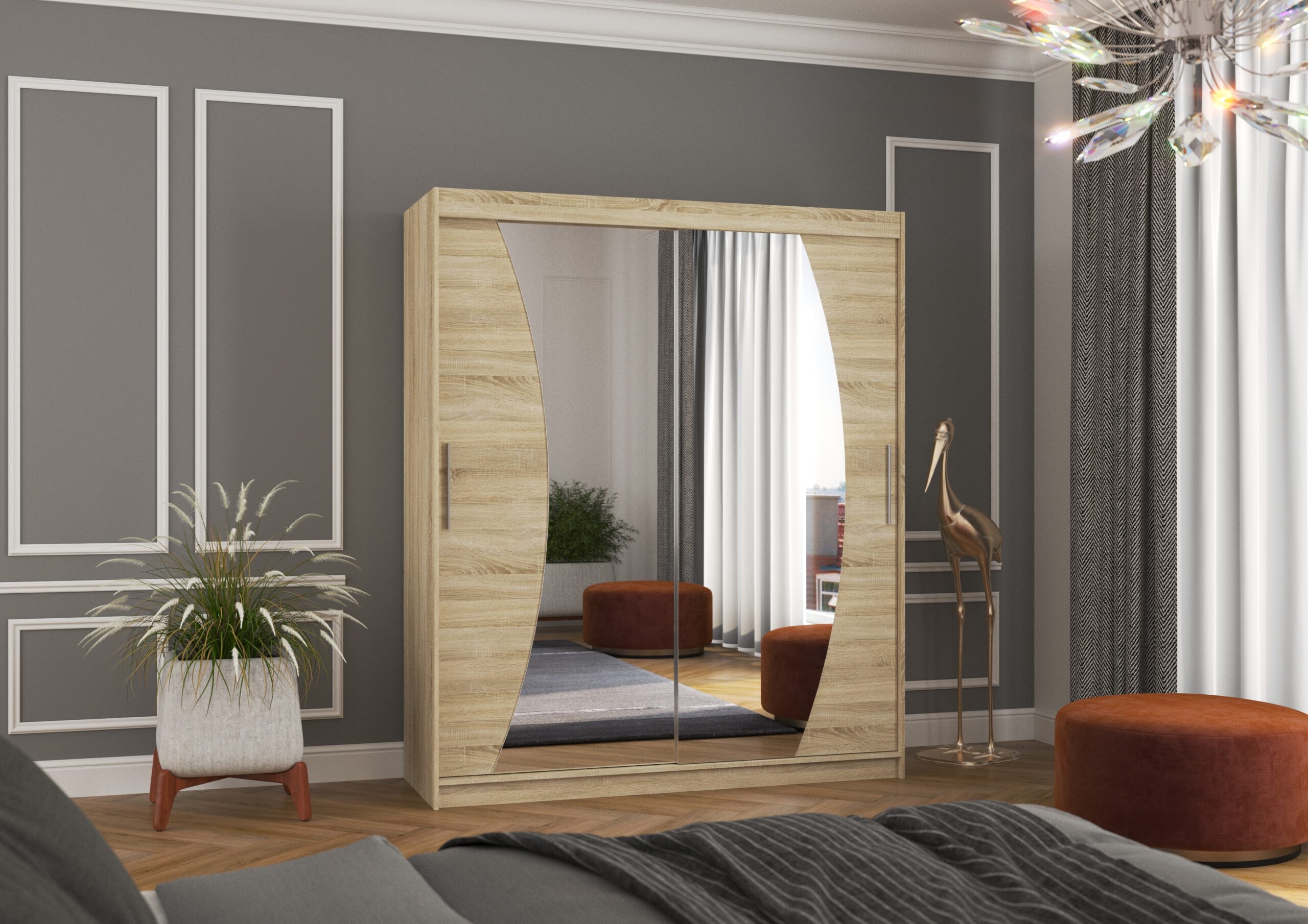 Tolóajtós gardrób Tolóajtós szekrény DOLORES 180 - Sonoma Tolóajtós szekrény DOLORES 180