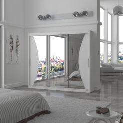 Tolóajtós gardrób Tükrös tolóajtós szekrény DIEGO 250 - Fehér Fehér