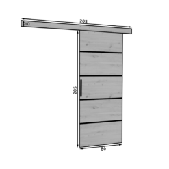 Falra szerelhető tolóajtó MUSCHU 86 - Fehér