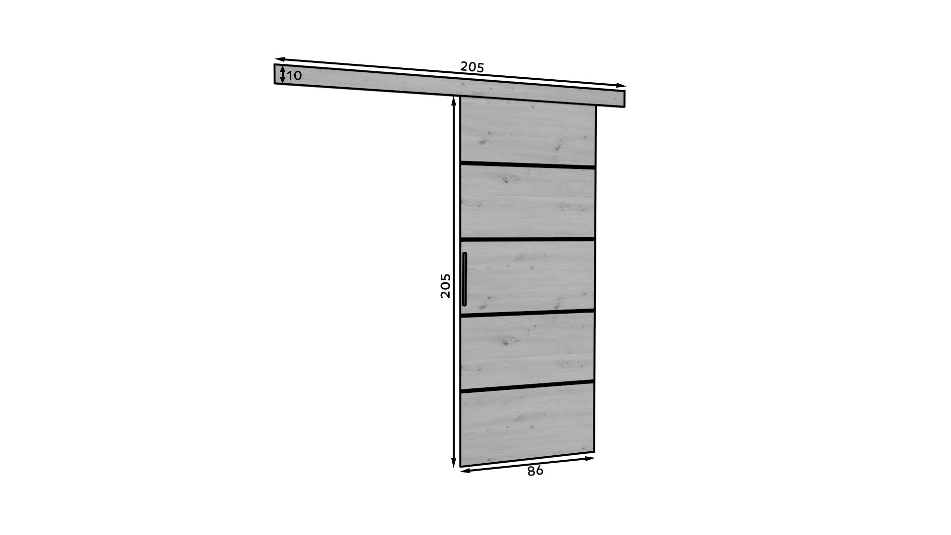 MUSCHU 86 fali tolóajtó - Wenge MUSCHU 86 fali tolóajtó - Wenge - Image 3