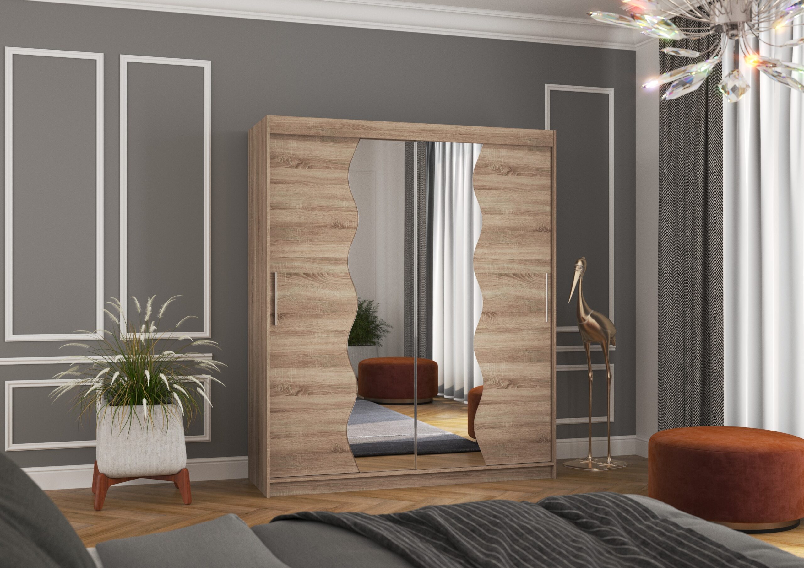 Tolóajtós gardrób Tolóajtós szekrény KANSAS 180 - Trüffel Tolóajtós szekrény KANSAS 180