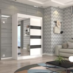 Tolóajtós szekrény tükörrel és lacobellel TOURA 150