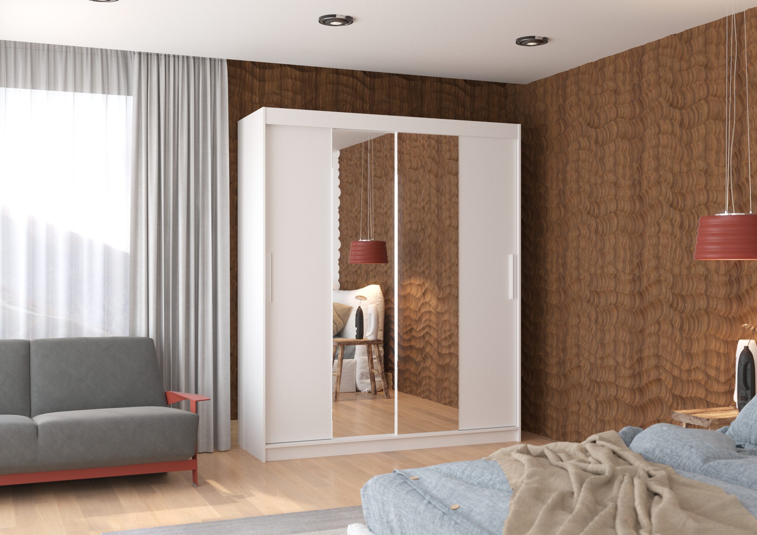 Tolóajtós gardrób Tolóajtós szekrény DALLAS 180 - Fehér Tolóajtós szekrény DALLAS 180