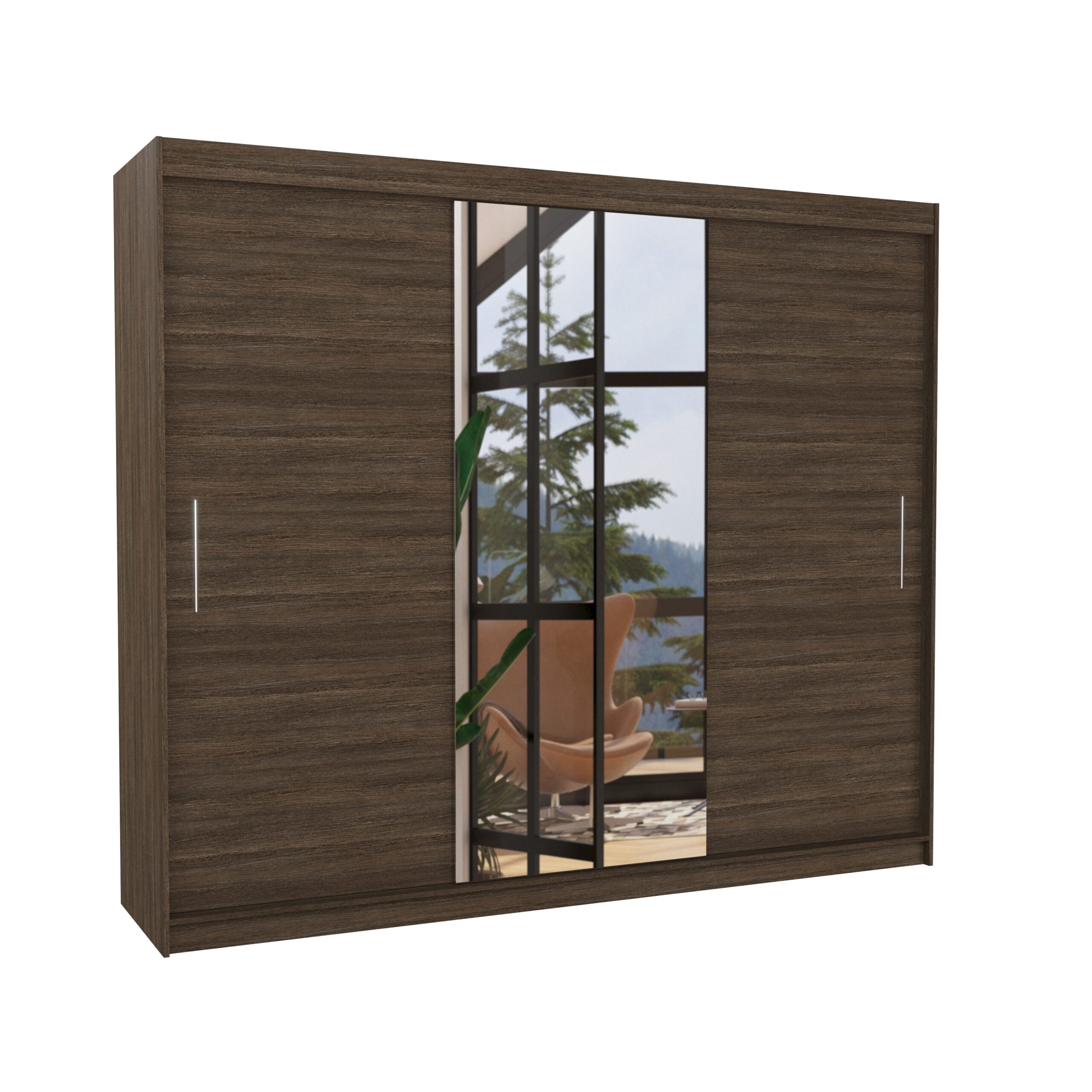 Tolóajtós gardrób Tükrös tolóajtós szekrény DENIS 250 - Csoki Tolóajtós gardrób Tükrös tolóajtós szekrény DENIS 250 - Csoki - Image 3