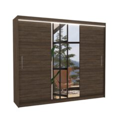 Tolóajtós gardrób Tolóajtós szekrény tükörrel és LED világítással DENIS 250 - Csoki Csoki