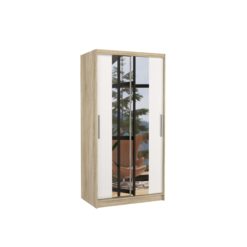 Tolóajtós gardrób Biztonsági tükrös tolóajtós szekrény DRAGONIS 100 - Sonoma Sonoma
