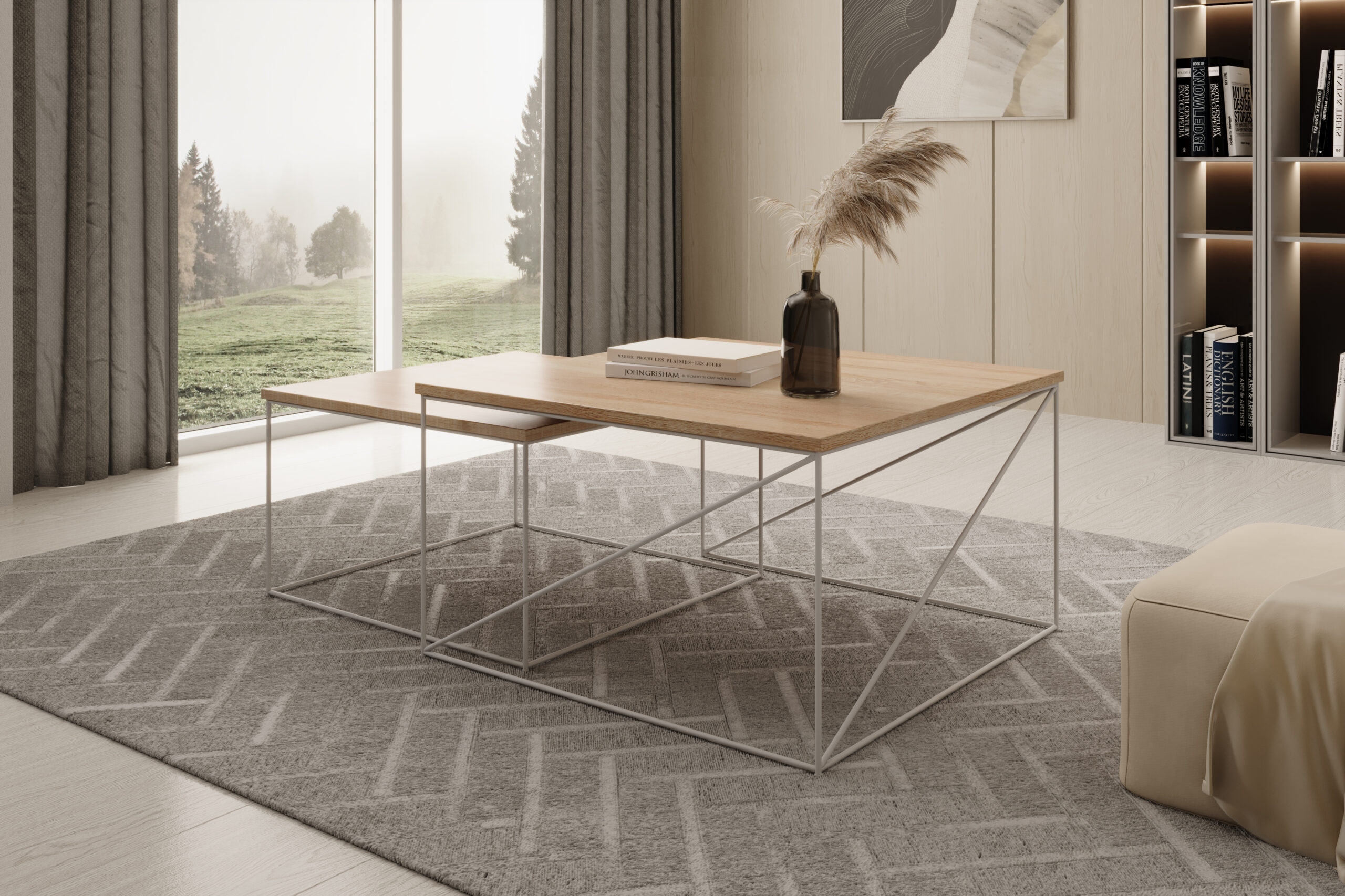 Licco 2in1 dohányzóasztal - Fehér Fehér