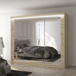 LED tükrös tolóajtós szekrény CHESTER 250