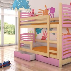 Kétszemélyes emeletes ágy matracokkal OSUNA