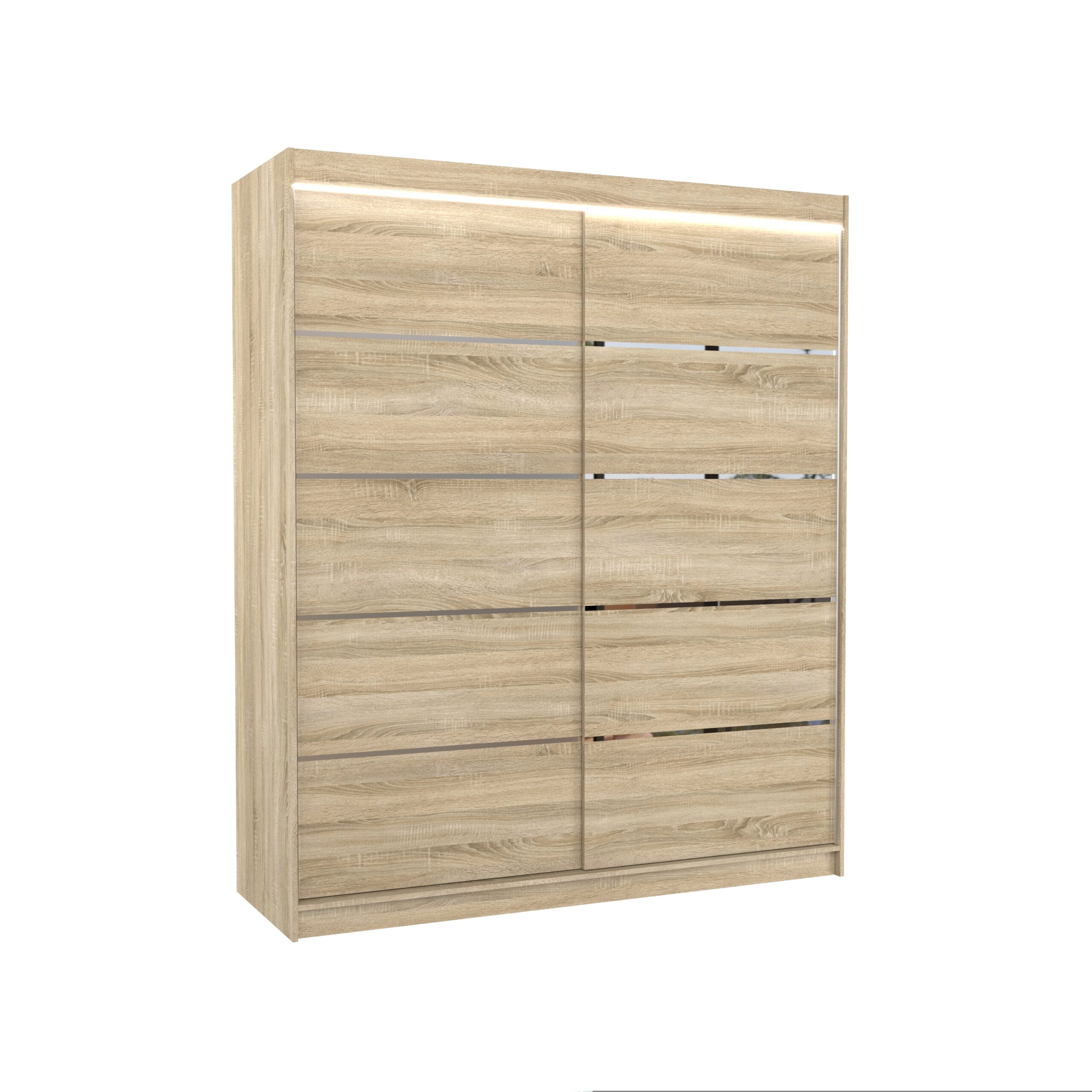 Tolóajtós gardrób LED világítással ellátott tolóajtós szekrény SPECTRA 180 - Sonoma Sonoma
