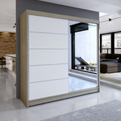 Tolóajtós gardrób Tükrös tolóajtós szekrény CARO 180 - Sonoma Sonoma