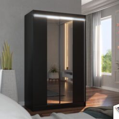 Tükörrel és LED világítással ellátott tolóajtós szekrény MARVIN 120