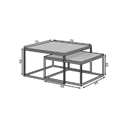 KAMA 2 az 1-ben dohányzóasztal - Arany
