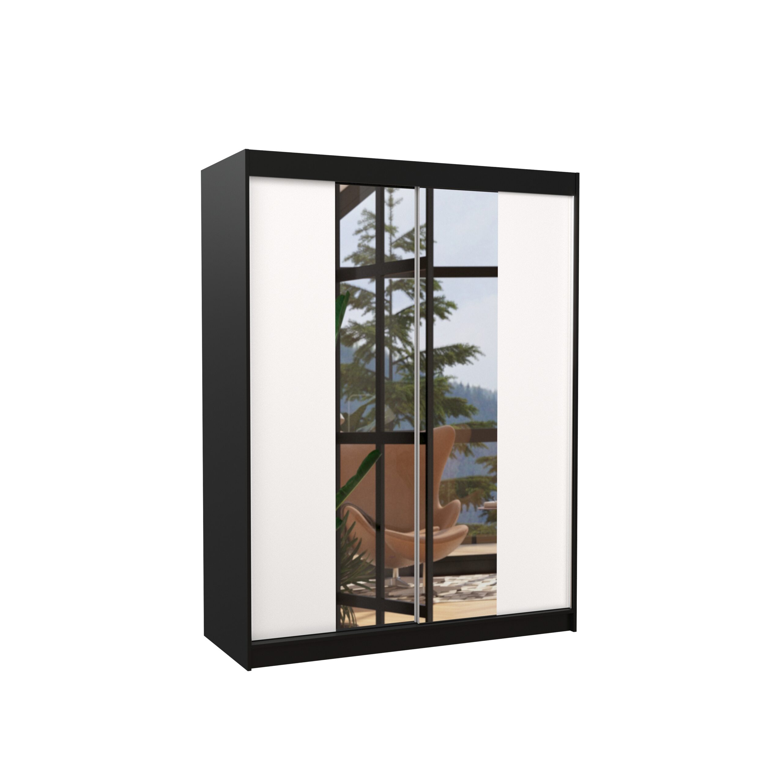 Tolóajtós gardrób Tolóajtós szekrény FEVER 150 - Fekete Tolóajtós gardrób Tolóajtós szekrény FEVER 150 - Fekete - Image 3