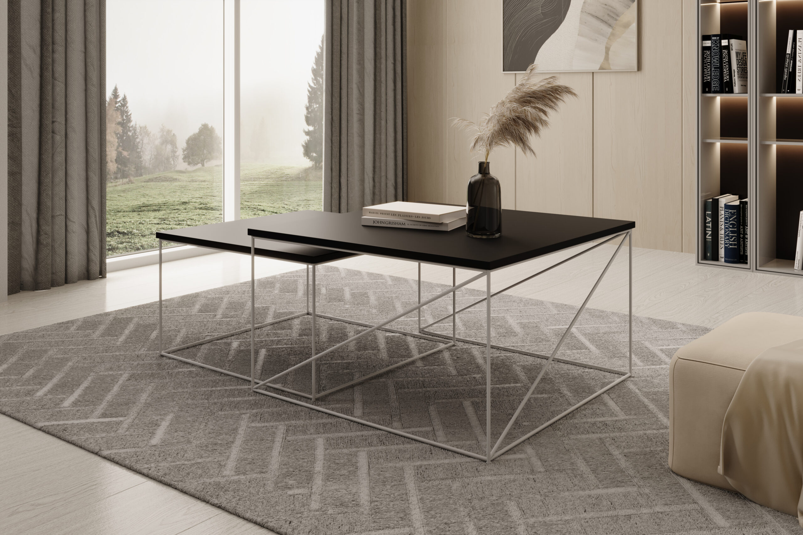 Licco 2in1 dohányzóasztal - Fehér Fehér