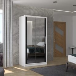 Biztonsági tükrös tolóajtós szekrény NEVIO 100