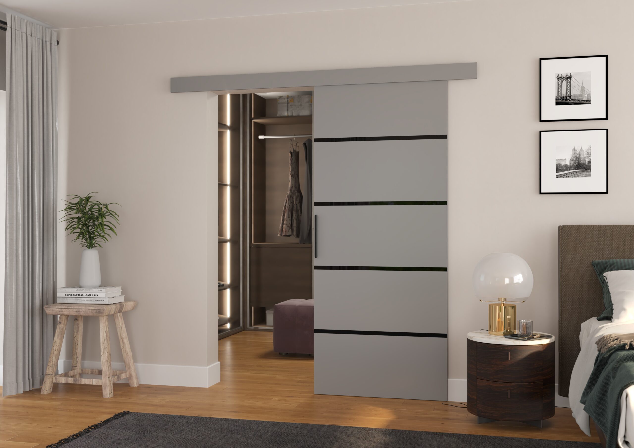 MUSCHU 96 fali tolóajtó - Grafitszürke MUSCHU 96 fali tolóajtó