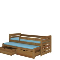 Ifjúsági ágy Dupla ágy korláttal és matracokkal TOMI 180x80 - Tölgyfa Tölgyfa