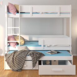 Emeletes ágy Háromszemélyes emeletes ágy matracokkal ETAPO 180x80 - Rózsaszín