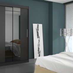 Tolóajtós gardrób Tolóajtós szekrény DALLAS 180 - Fekete Fekete