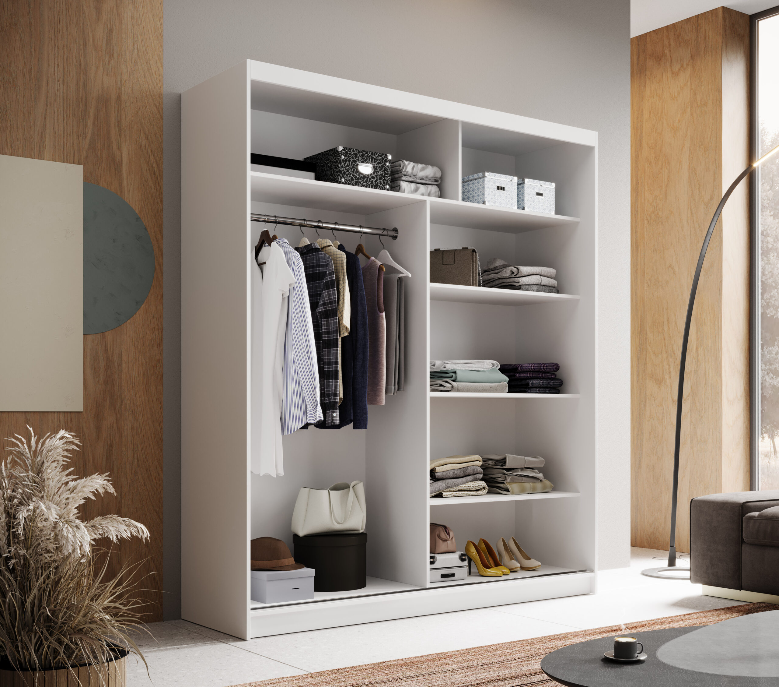 Tolóajtós gardrób Tolóajtós szekrény Hannah 180 - Fehér Tolóajtós gardrób Tolóajtós szekrény Hannah 180 - Fehér - Image 3