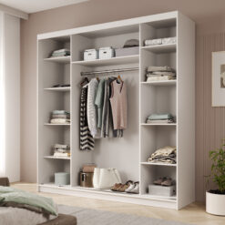 Tolóajtós gardrób Greta tolóajtós szekrény 200 - Fehér