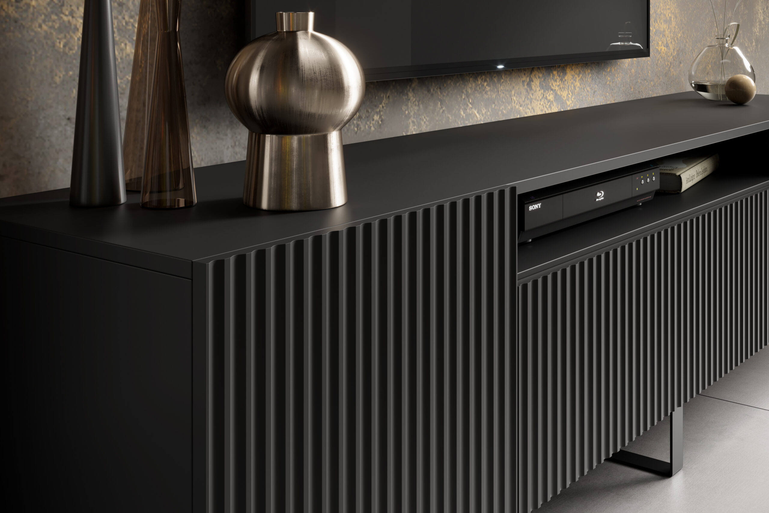 TV szekrény ÁLLÓ NOEMI TV szekrény - Fekete TV szekrény ÁLLÓ NOEMI TV szekrény - Fekete - Image 3