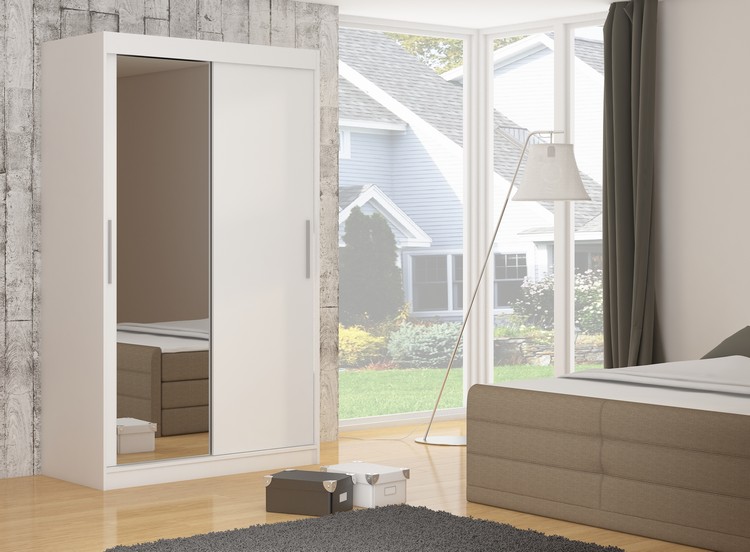 Tolóajtós gardrób Tolóajtós szekrény TOM 180 - Fehér Fehér