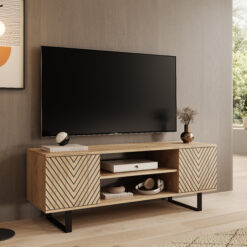 TV szekrény RTV szekrény Lorello Herringbone 135 cm - Craft tölgy Craft tölgy