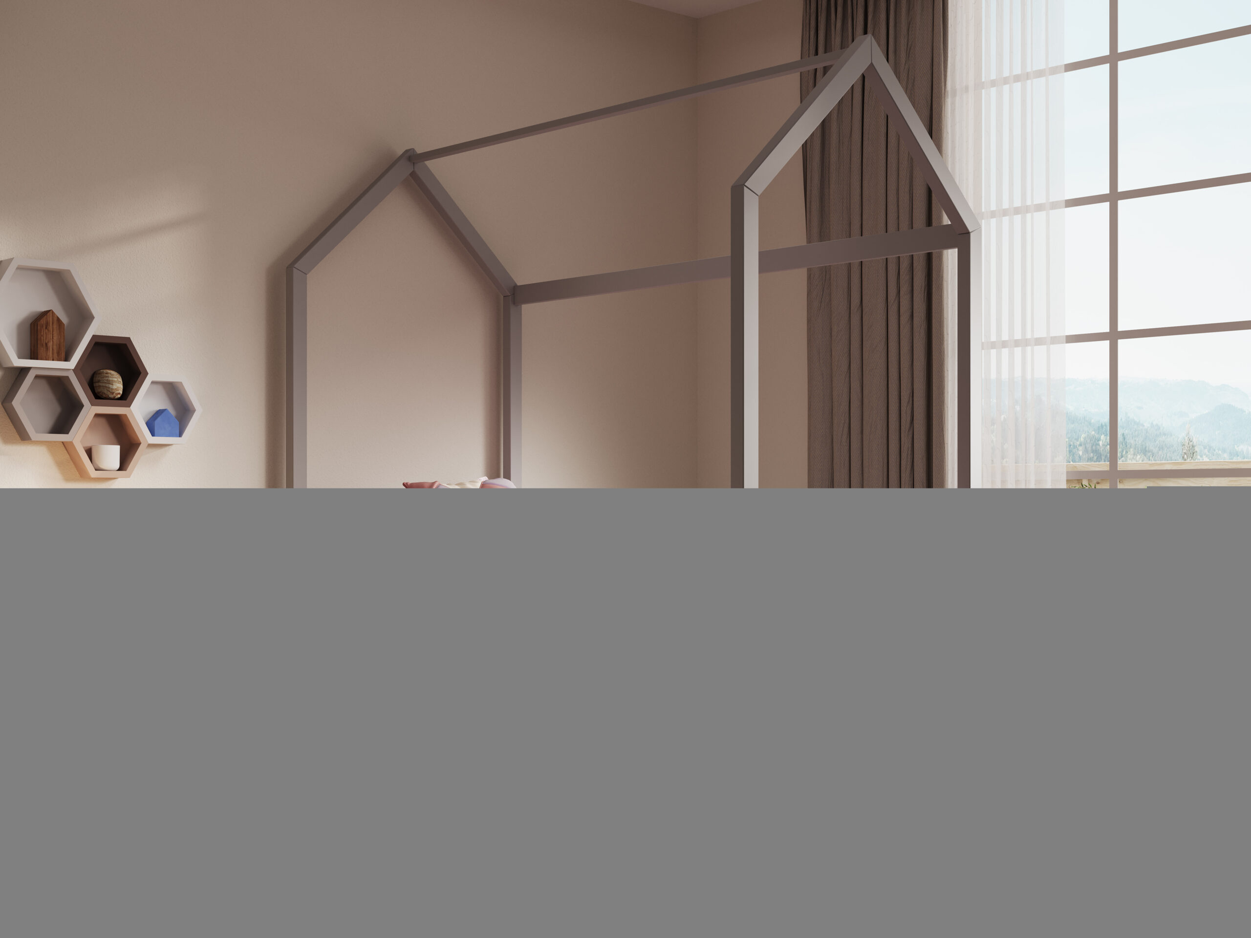 Gyermekágy Artes II házikó ágy - Szürke Szürke