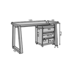 Íróasztal Biktop talapzatos Iwo I - Grafit