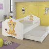Gyerekágy Kétszemélyes ágy korláttal és matracokkal CASIMO II LION 160x80 - Fehér Kétszemélyes ágy korláttal és matracokkal CASIMO II LION 160x80