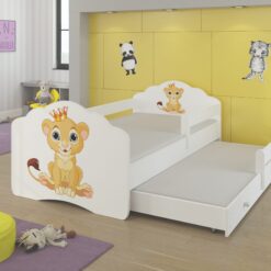 Kétszemélyes ágy korláttal és matracokkal CASIMO II LION 160x80