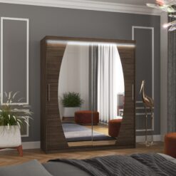 Tolóajtós szekrény tükörrel és LED világítással BALTIMORE 180