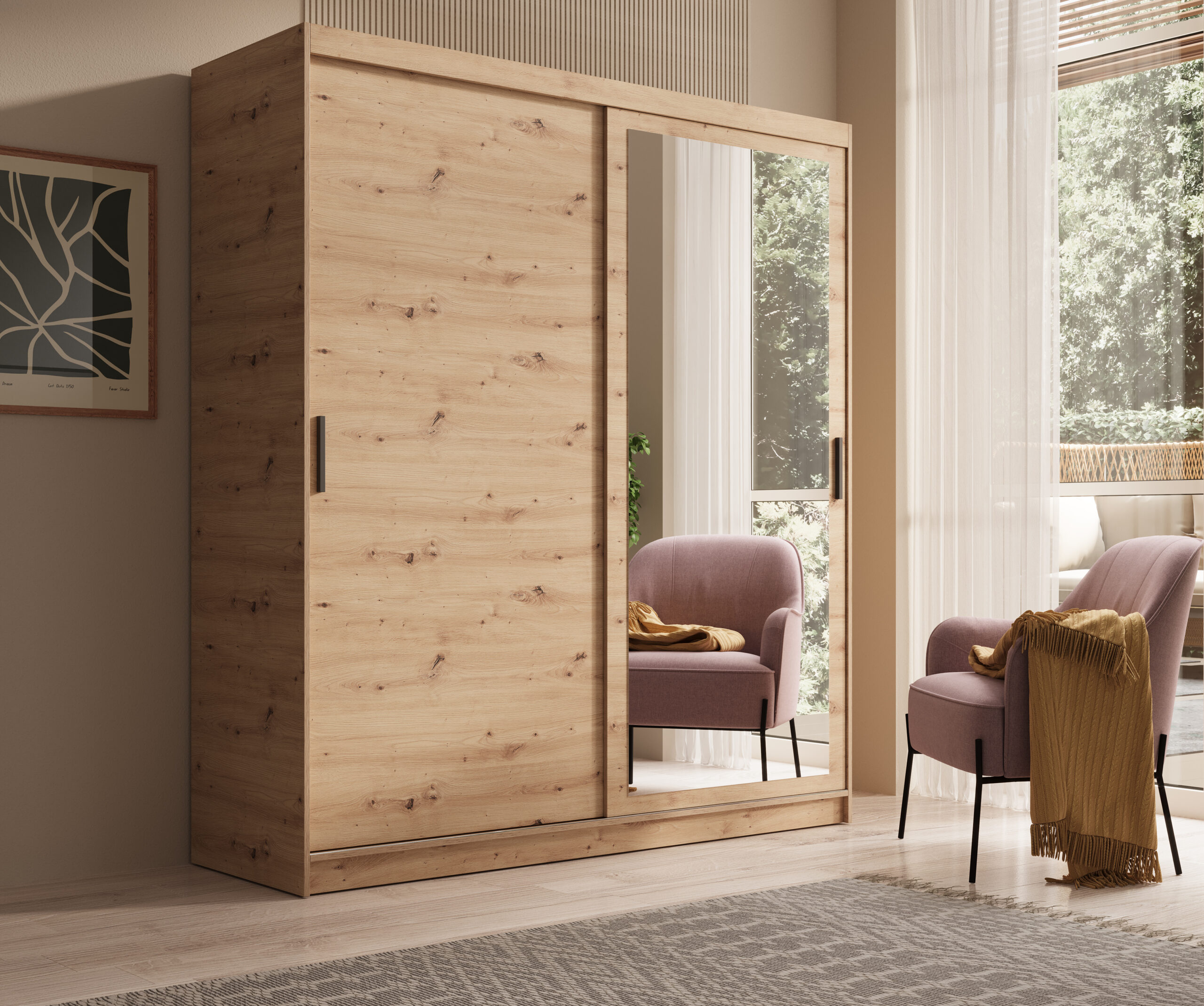 Tolóajtós gardrób Hailey 180 tükrös tolóajtós szekrény - Artisan Tolóajtós gardrób Hailey 180 tükrös tolóajtós szekrény - Artisan - Image 5