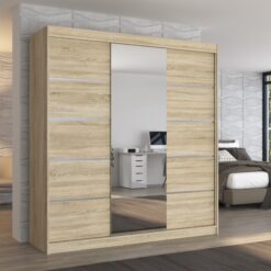 Biztonsági tükrös tolóajtós szekrény BERGEN 200