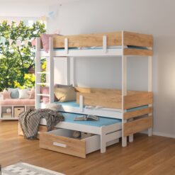 Háromszemélyes emeletes ágy matracokkal ETAPO 200x90