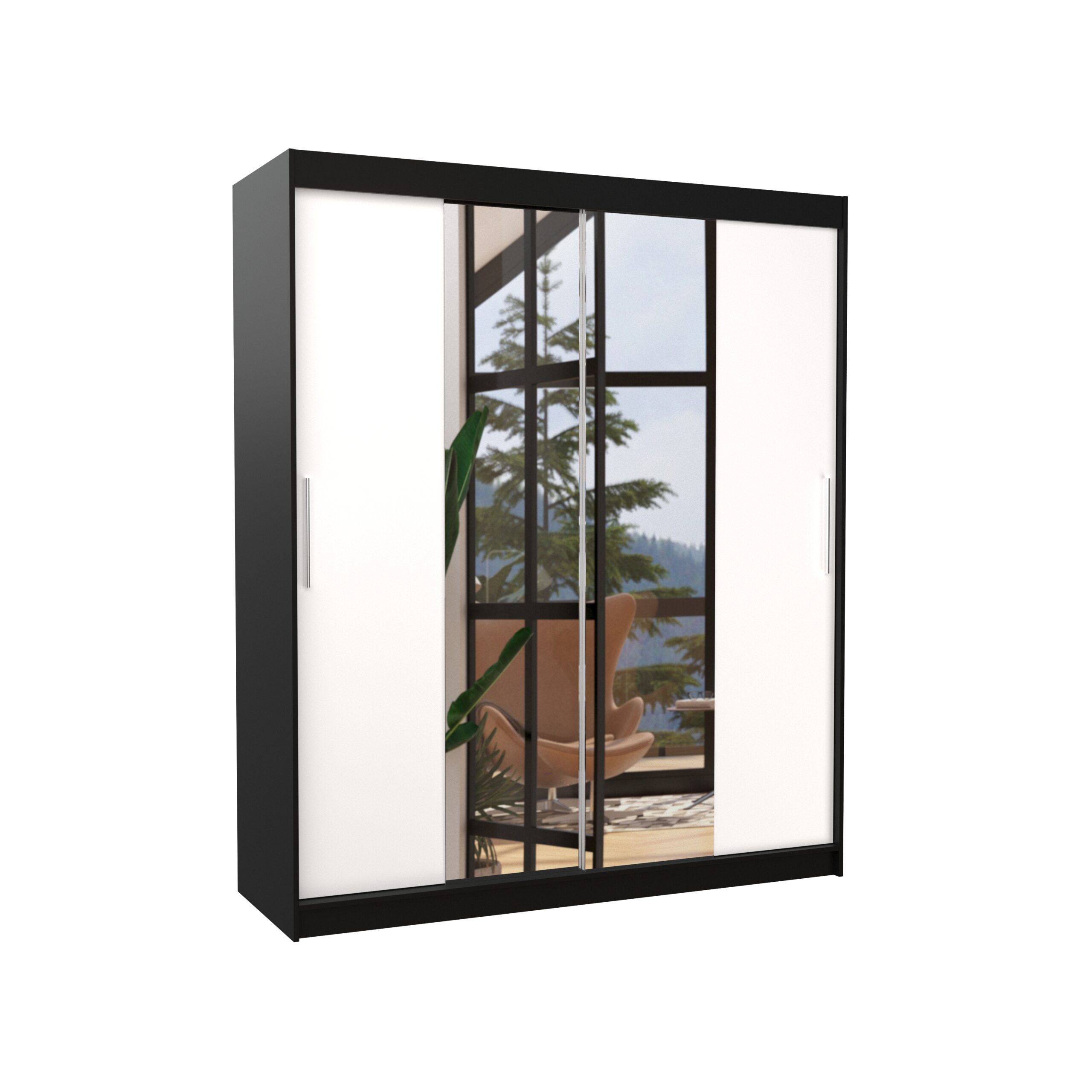 Tolóajtós gardrób Tolóajtós szekrény DALLAS 180 - Fekete Fekete