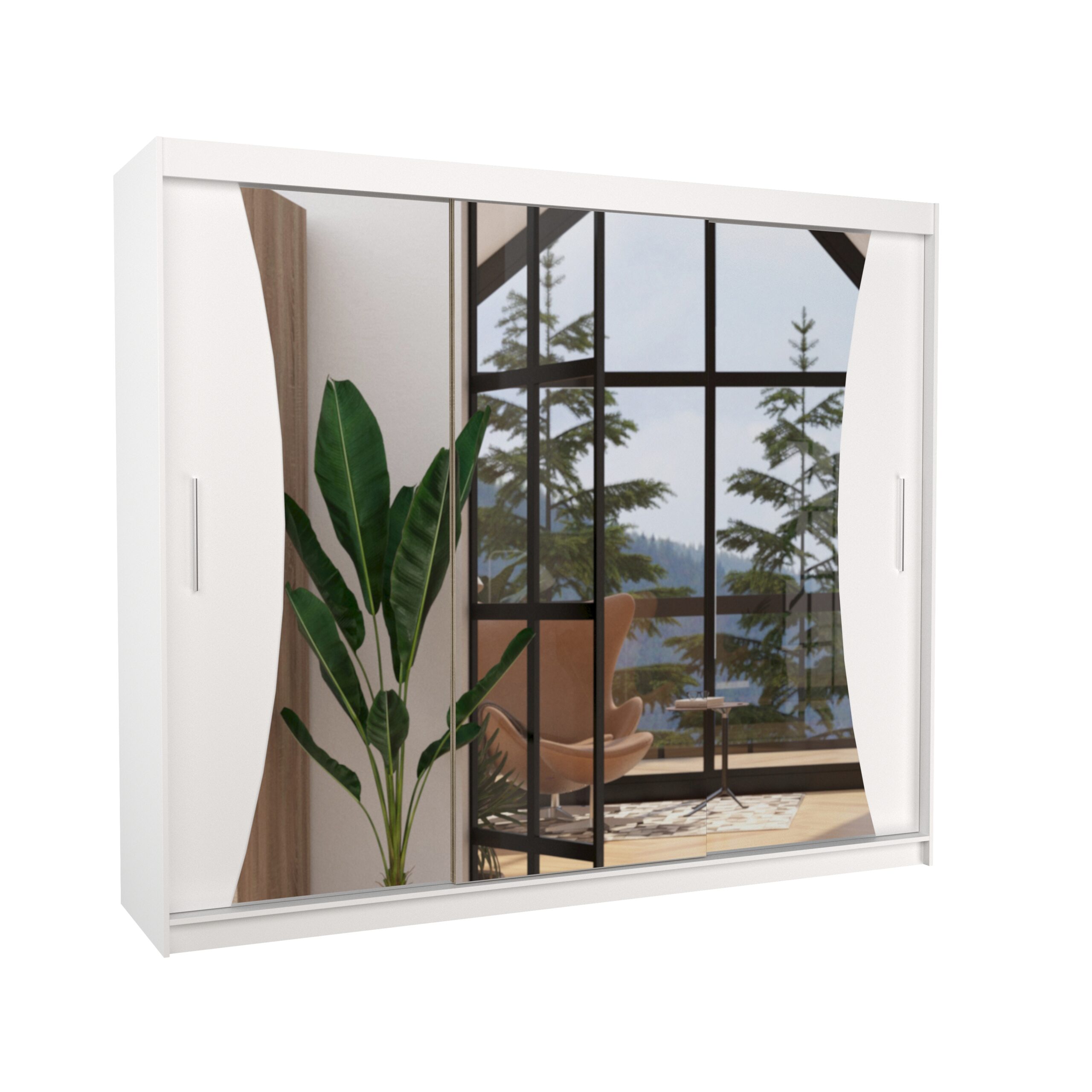 Tolóajtós gardrób Tükrös tolóajtós szekrény DIEGO 250 - Fehér Tolóajtós gardrób Tükrös tolóajtós szekrény DIEGO 250 - Fehér - Image 3