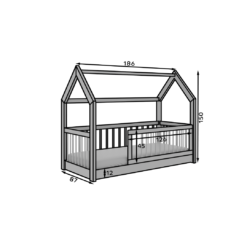 Gyermekágy Graja kunyhó ágy - Fenyő