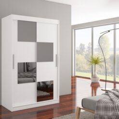 Tolóajtós gardrób Tolóajtós szekrény LUGANO 120 - Fehér Fehér