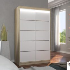 LED világítással ellátott tolóajtós szekrény BENISSO 120