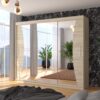 Tolóajtós gardrób Tükrös tolóajtós szekrény DIEGO 250 - Sonoma Üveges tolóajtós szekrény DIEGO 250
